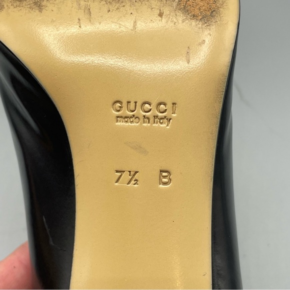 Gucci Leather Decollete Peele Heels Pumps Women's Black, Size 7 1/2 B - Picture 8 of 8